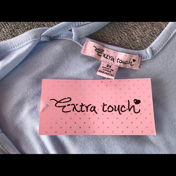 Extra Touch 3x Light Blue Cold Shoulder Top - Picture 5 of 5